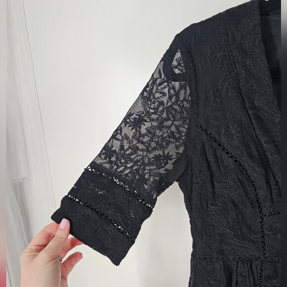 Free People Black Lace Mountain Laurel Dress 6 - Picture 3 of 11